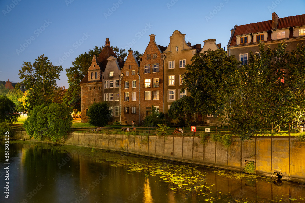 Gdansk townhomes on Motlawa River, Poland