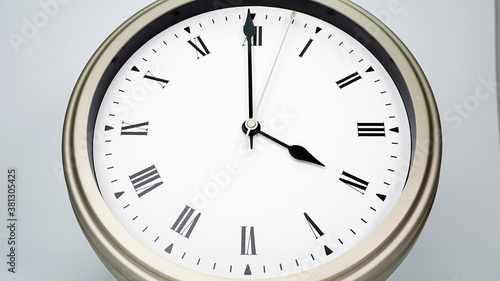 Close up Wall clock time 04.00 am. Copy space for your text, Time concept. 