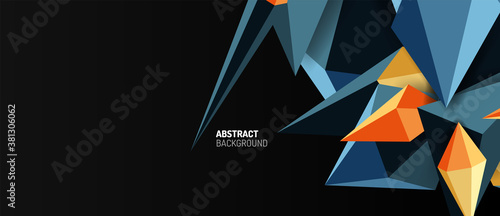 3d low poly abstract shape background vector illustration