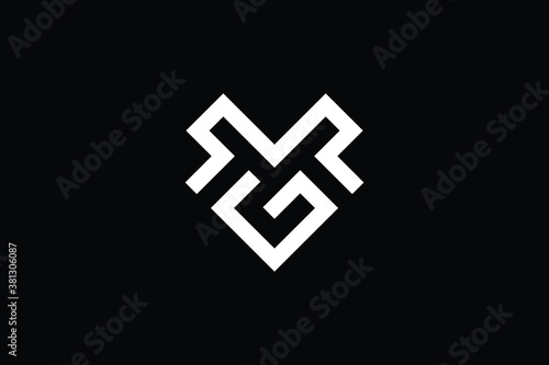 Minimal Innovative Initial MG logo and GM logo. Letter M G GM MG creative elegant Monogram. Premium Business logo icon. White color on black background