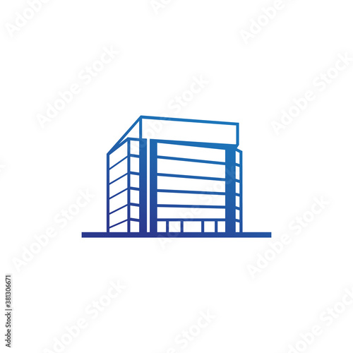 gradient tower building stock vector logo template