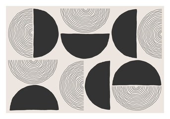 Papier peint photo Minimaliste art Composition créative aux silhouettes minimalistes douces  © C Design Studio