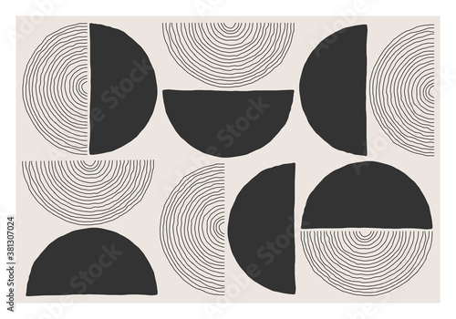 Trendy abstract aesthetic creative minimalist artistic hand drawn composition