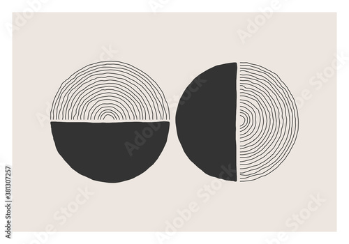 Trendy abstract aesthetic creative minimalist artistic hand drawn composition