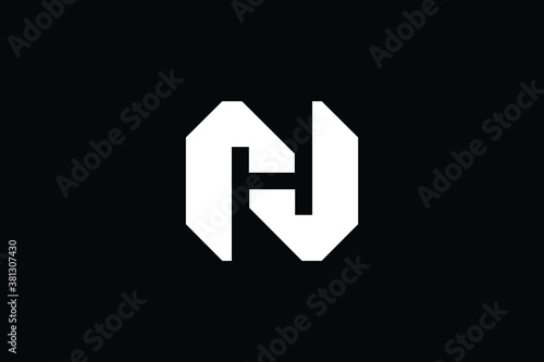 Free Download Minimal Innovative Initial NH logo and HN logo. Letter NH HN N H creative elegant Monogram. Premium Business logo icon. White color on black background - GFXLoad