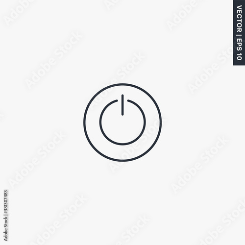 On-Off switch, linear style sign for mobile concept and web design