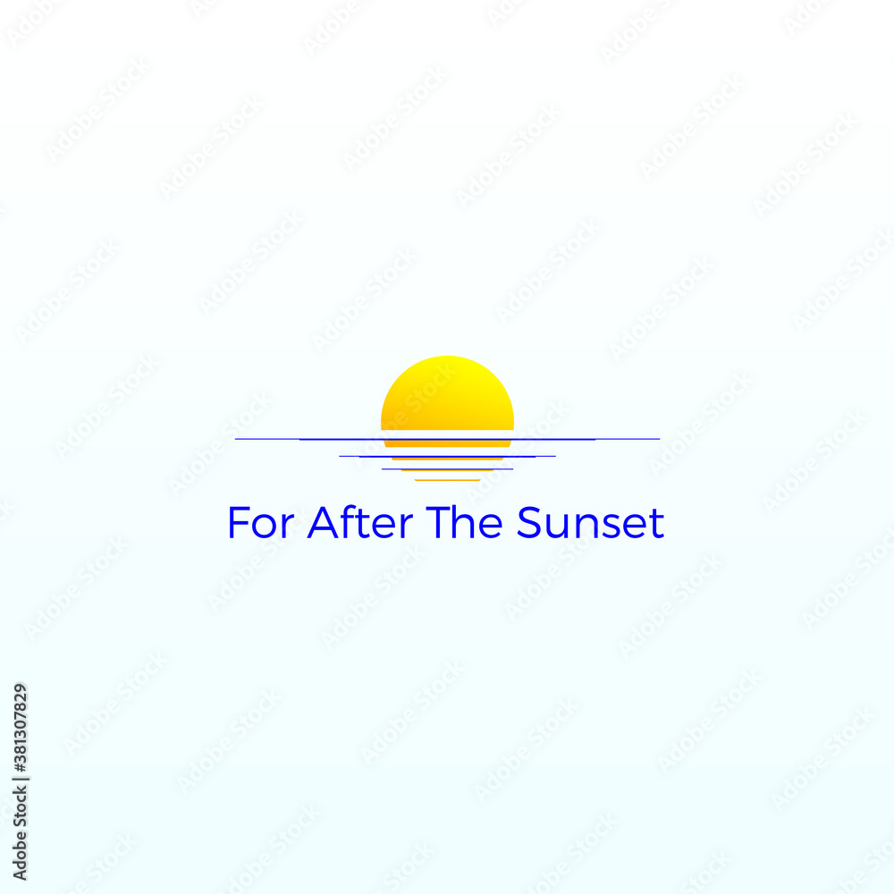 Sunset Modern Minimalist Logo Vector