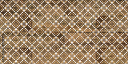 geometric pattern with wood texture background