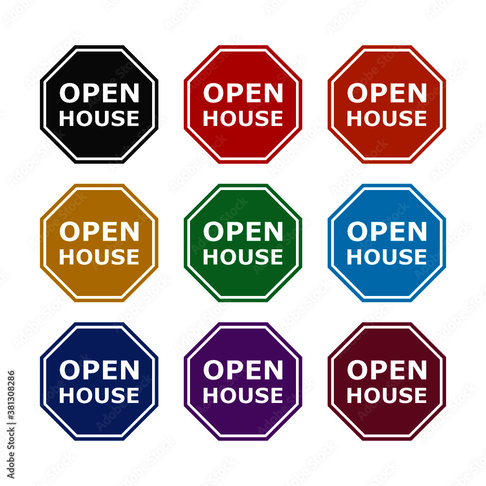 Fototapeta premium Open House Sign, color set