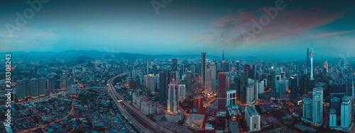 Panorama view of city skyline