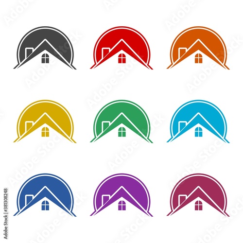 House roof icon, color set