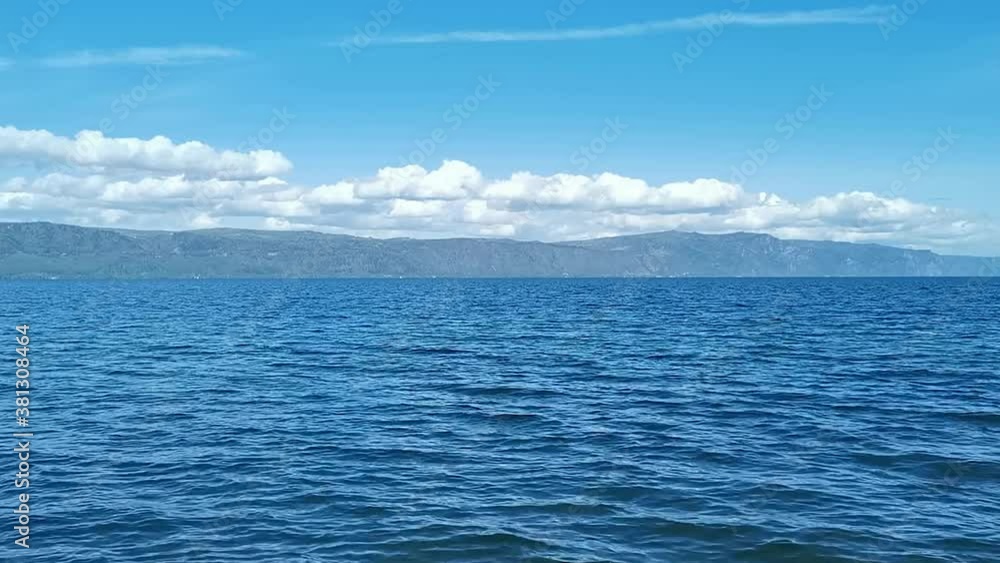 Natural landscape with a view of the blue lake. Baikal, Russia
