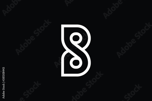 Minimal Innovative Initial B logo and BB logo. Letter B BB creative elegant Monogram. Premium Business logo icon. White color on black background