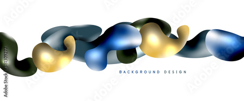 Bubbles abstract background. Liquid splashes on white vector template