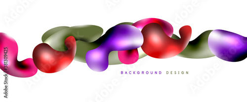 Bubbles abstract background. Liquid splashes on white vector template