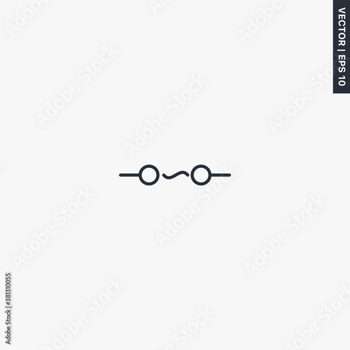 Two phase connection, linear style sign for mobile concept and web design