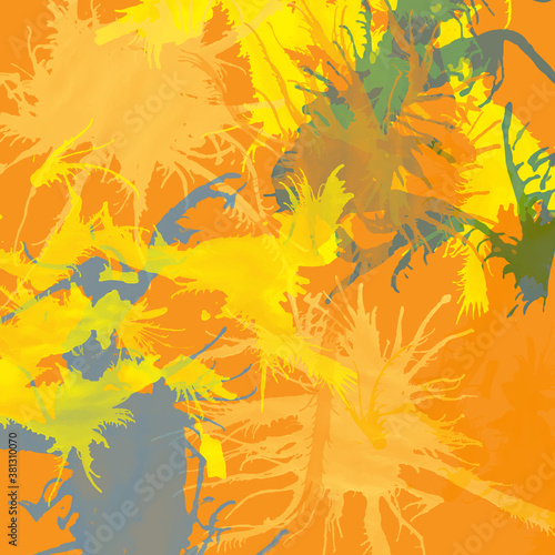 Canvas Print Shibori tie dye art. Abstract color moving background.