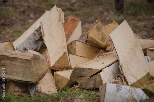 firewood in the yard