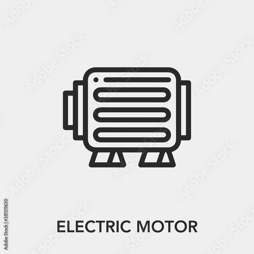 electric motor icon vector. Linear style sign for mobile concept and web design. electric machine symbol illustration. Pixel vector graphics - Vector.	