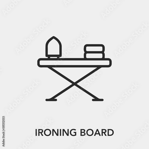 ironing board icon vector. Linear style sign for mobile concept and web design. iron board symbol illustration. Pixel vector graphics - Vector.	
