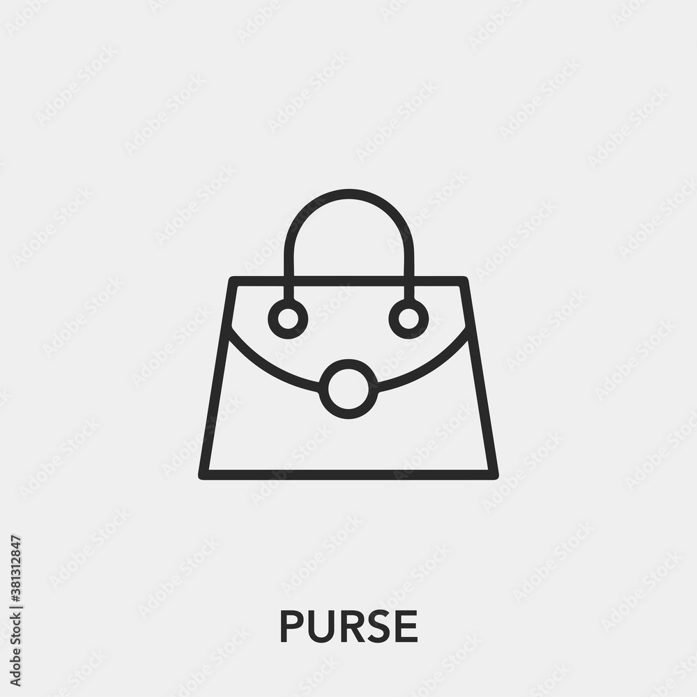 purse icon vector. Linear style sign for mobile concept and web design. purse symbol illustration. Pixel vector graphics - Vector. purse icon vector. Linear style sign for mobile concept and web design. purse symbol illustration. Pixel vector graphics - Vector.