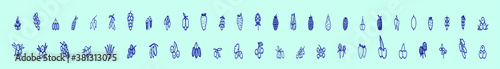 set of juniper berry cartoon icon design template with various models. vector illustration isolated on blue background