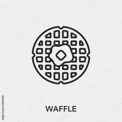 waffle icon vector. Linear style sign for mobile concept and web design. waffle symbol illustration. Pixel vector graphics - Vector.	
