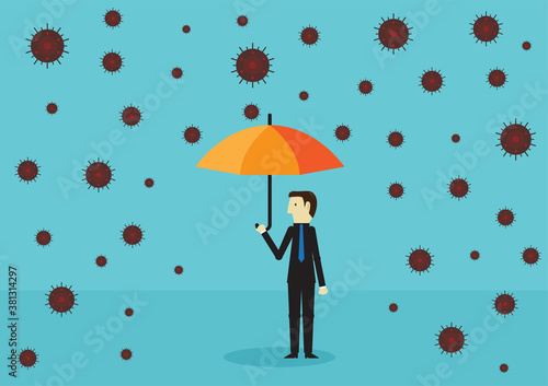 Umbrella protects people from virus