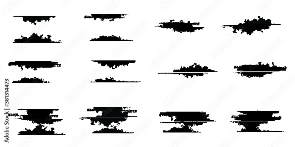 Edges Vector Set . Design Elements . Grunge Borders , Dividers or Brush Strokes . Edges Vector Set . Design Elements . Grunge Borders , Dividers or Brush Strokes .