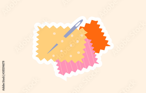 A needle inserted into the tissue samples. Cartoon vector illustration