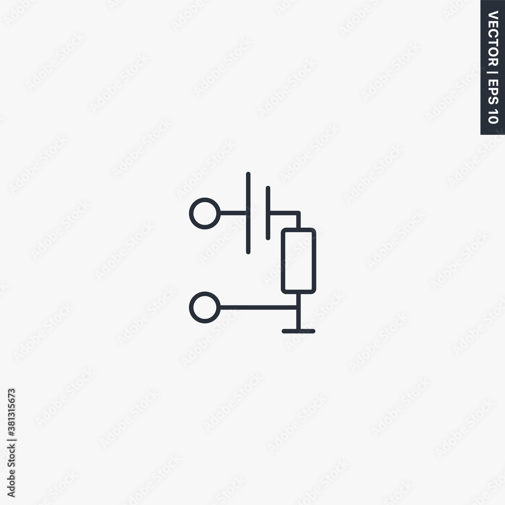 Potentiometer, linear style sign for mobile concept and web design ...