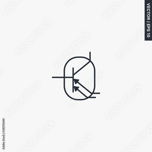 Phototransistor, linear style sign for mobile concept and web design
