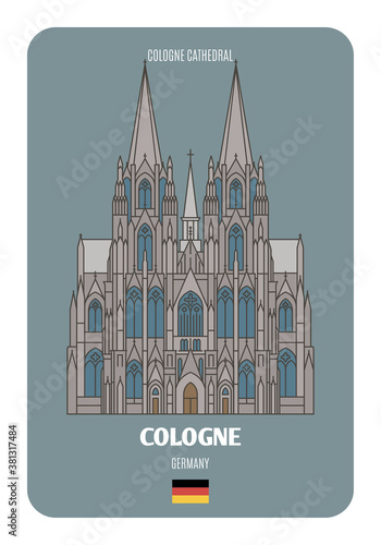 Cologne Cathedral in Cologne, Germany. Architectural symbols of European cities