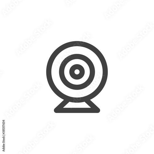 Webcam line icon. linear style sign for mobile concept and web design. Web camera outline vector icon. Symbol, logo illustration. Vector graphics