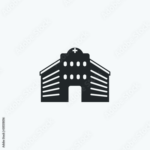 hospital building vector icon. high quality black style vector icons