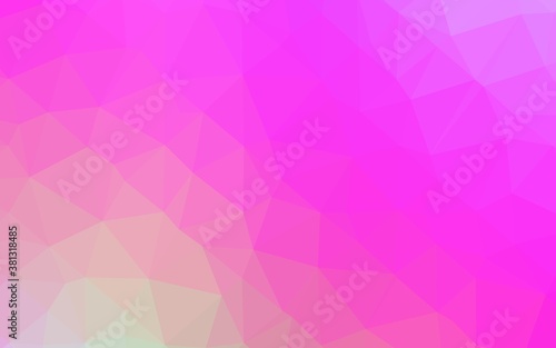 Light Pink vector shining triangular background. Colorful illustration in abstract style with gradient. Completely new template for your business design.