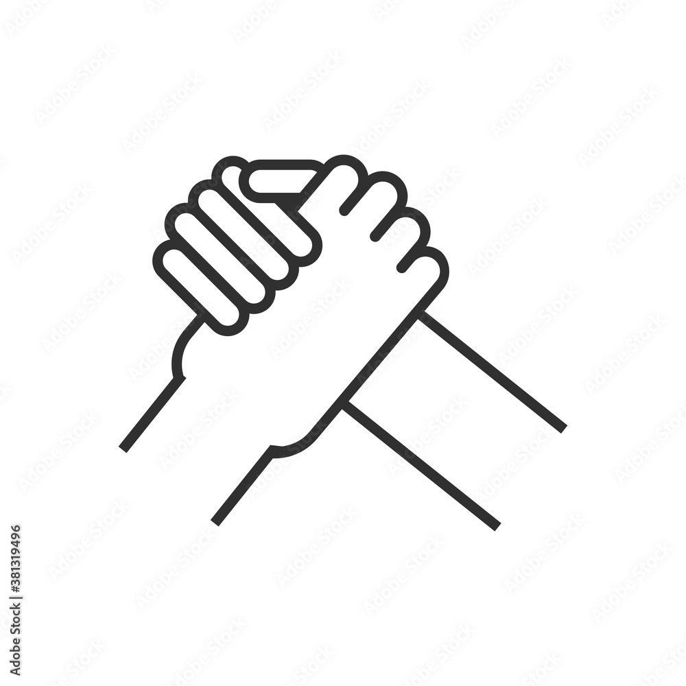 Business handshake icon isolated on white background. Vector illustration.