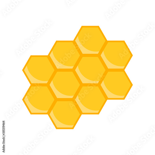 Honey comb icon isolated on white background. Vector illustration.
