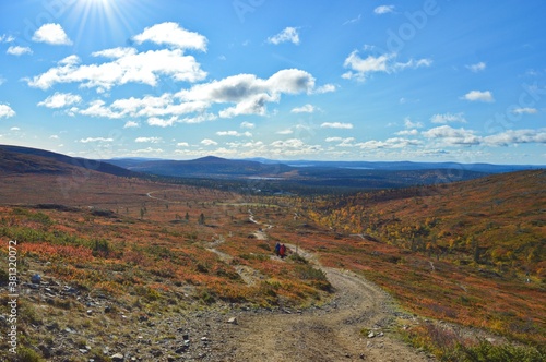 Pallas - Yllastunturi national park, mountains, trails and fall in Finnish Lapland