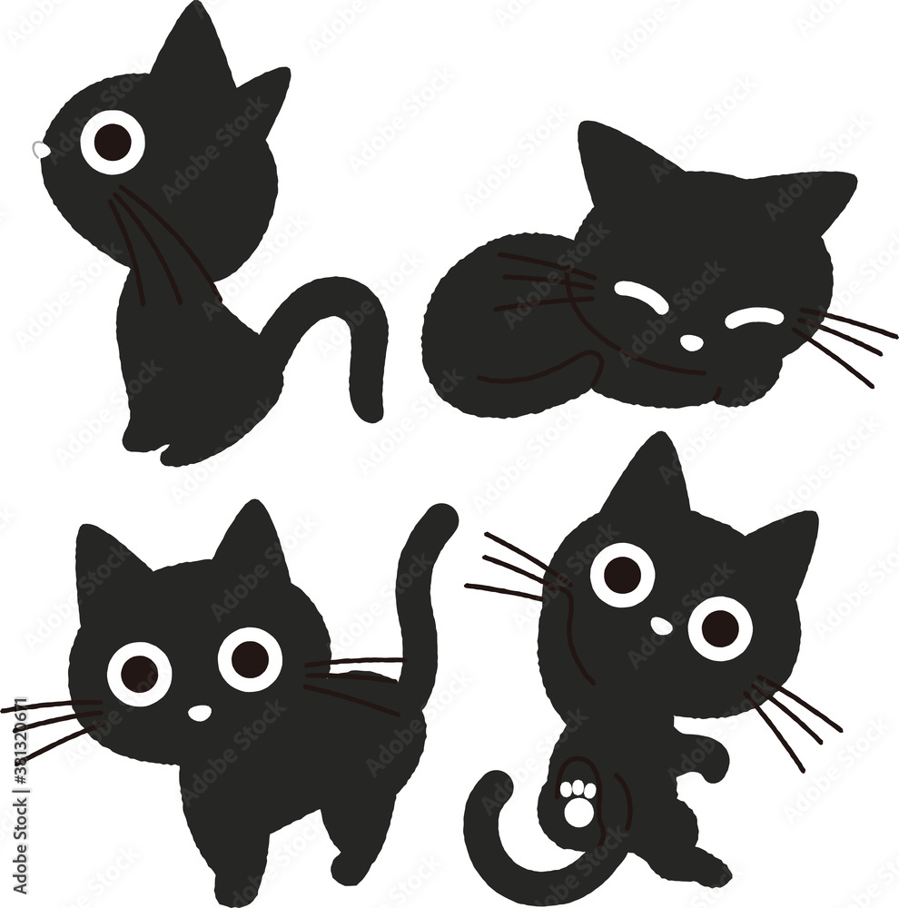 黒猫のイラストです。 黒猫のイラストです。
