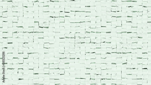 Transparent glass tiles on white, 3D rendering