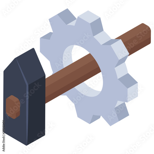 
Management icon, isometric design.

