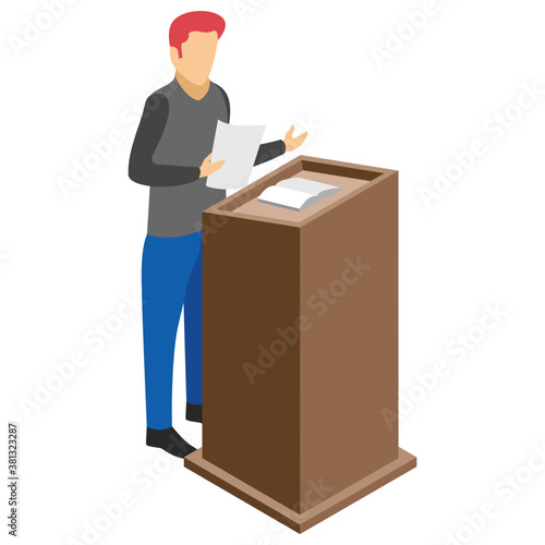 
Orator flat icon design 
