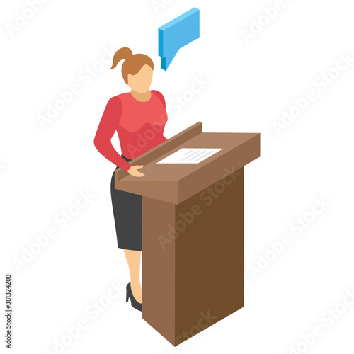 
Orator flat icon design 
