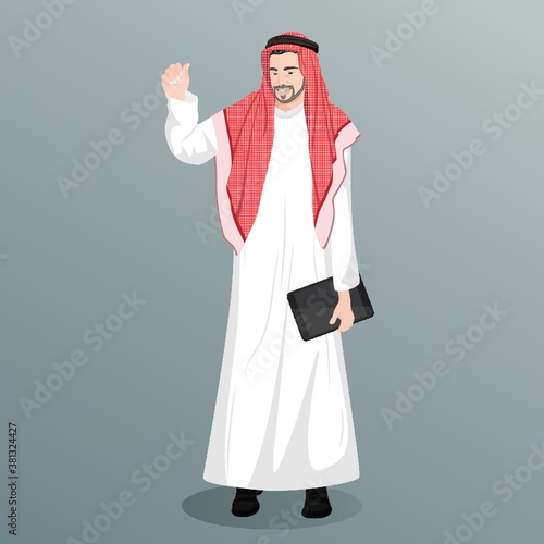 middle eastern businessman with a laptop