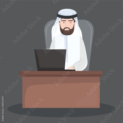 middle eastern businessman working at the office