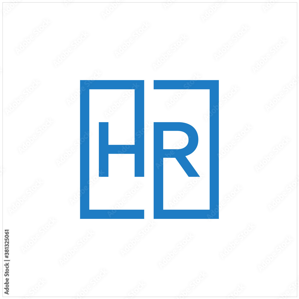 letter HR with square logo design vector letter HR with square logo design vector
