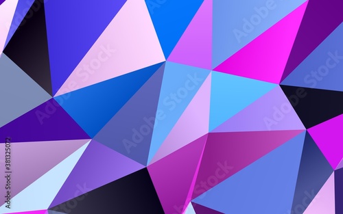 Light Pink  Blue vector polygonal background. Geometric illustration in Origami style with gradient. Completely new template for your business design.