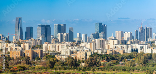 Tel Aviv Skyline,  Tel Aviv Cityscape Panorama At Day, Israel