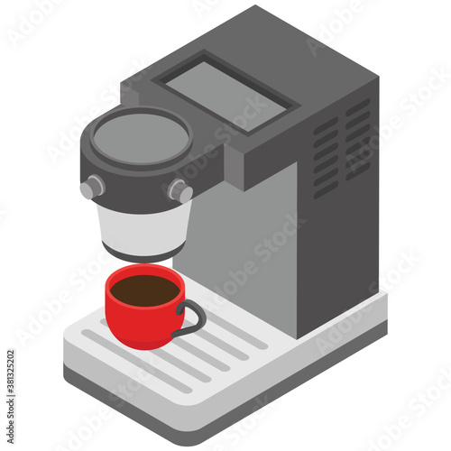 
Flat vector icon of coffee maker.
